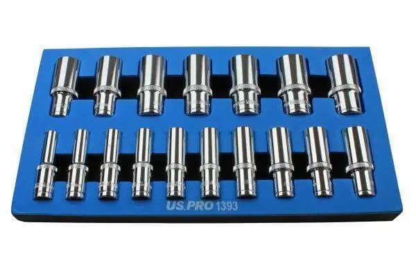 Us Pro 17Pc 3/8 Dr Deep Sockets 12 Point 8 - 24Mm 1393 1