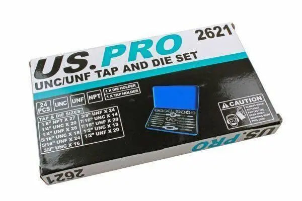 Us Pro 24Pc Unc/Unf Tap And Die Set 2621 2