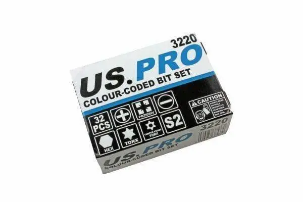 Us Pro 32Pc Colour-Coded Screwdriver, Hex, Torx Bit Set 3220 2