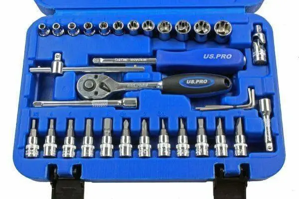 Us Pro 33Pc 1/4" Dr Super Lock Metric Socket, Screwdriver & Hex Bit Set 1381 1