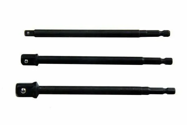 Us Pro 3Pc 150Mm Drill Socket Adapter Set Hex - 1/4" 3/8" 1/2" Square Drive 3314 1