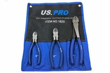Us Pro 3Pc Diagonal Side Cutting Plier Set 6", 8", 10" 1820 1