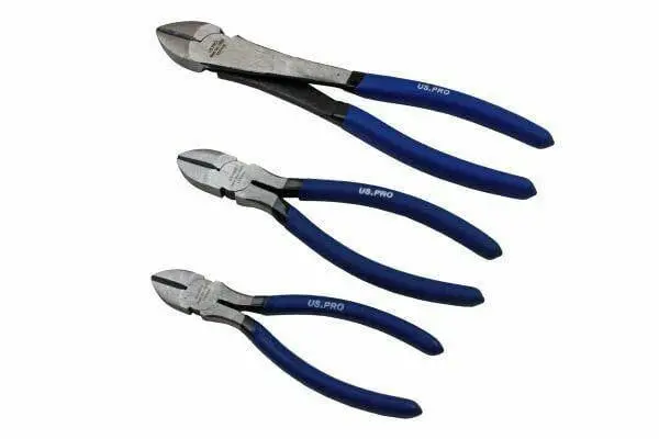 Us Pro 3Pc Diagonal Side Cutting Plier Set 6", 8", 10" 1820 2