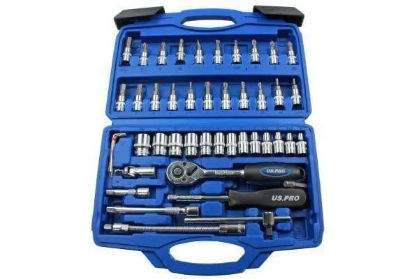Us Pro 46 Piece 1/4" Dr Metric Socket & Bit Set 1387 1
