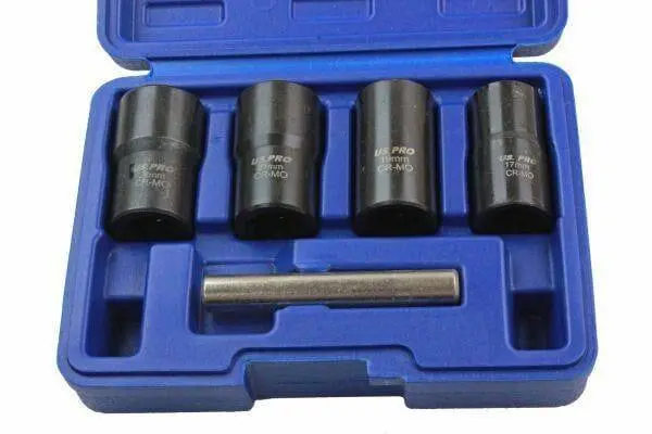 Us Pro 5Pc 1/2" Dr Impact Twist Socket Set - Remove Rounded Nuts, Bolts & Studs 3238 1