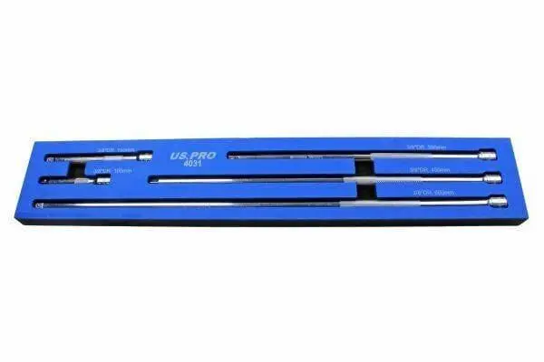 Us Pro 5Pc 3/8 Dr Extra Long Extension Bar Set 100, 150, 350, 450, 600Mm 4031 1