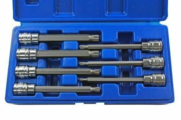 Us Pro 7Pc 3/8"Dr 110Mm Long Spline Bit Socket Set 4 - 10Mm 1496 1
