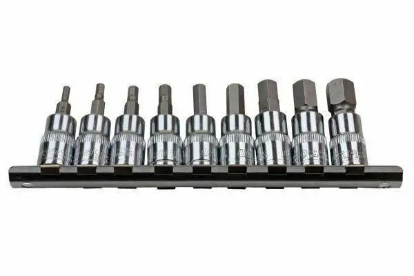 Us Pro 9Pc 3/8" Dr Sae / Imperial Hex, Allen Bit Sockets Socket Rail 3385 1