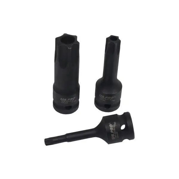 Us Pro Industrial 10Pc 1/2" Dr Impact Tamper Star Torx Bit Socket Set T30 - T100 7528 2