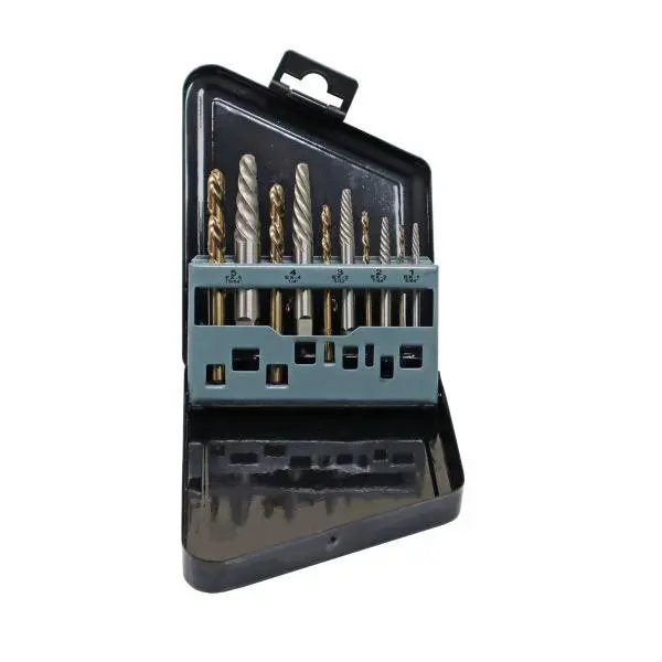 Us Pro Industrial 10Pc M35 Cobalt Left Hand Drill Bit & Screw Extractor Set - Easy Out - 7080 1