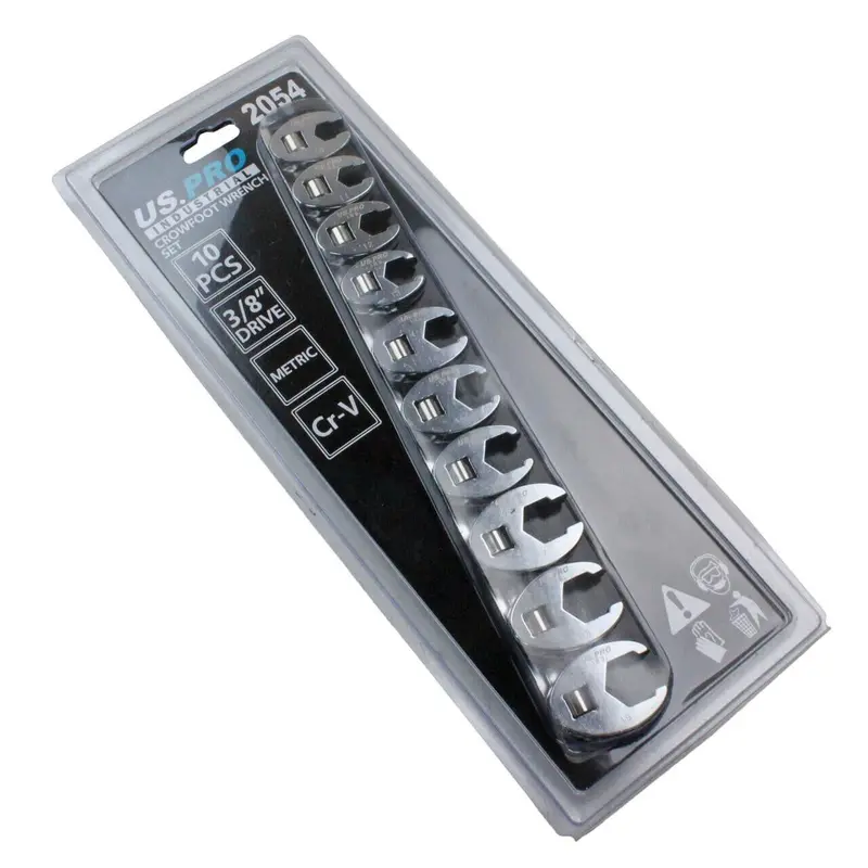Us Pro Industrial 10Pc Metric Crowfoot 3/8" Drive Spanner Socket Wrench 2054 2