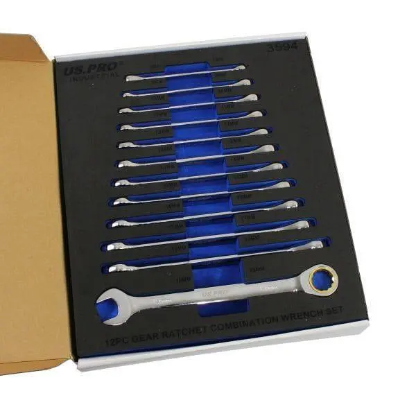 Us Pro Industrial 12Pc Ratchet Spanner Set Gear Ratchet Combination Wrench 3594 1