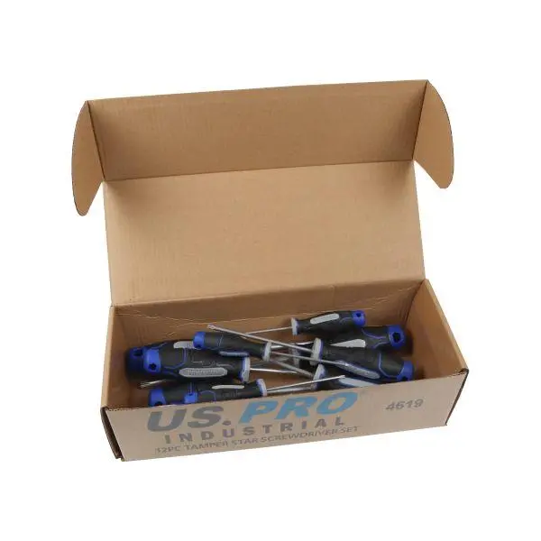 Us Pro Industrial 12Pc Tamper Torx Star Screwdriver Set T6 - T45 4619 2
