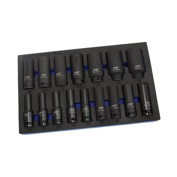 Us Pro Industrial 16Pc 1/2" Dr 6Pt European Deep Impact Sockets 10 - 32Mm 3954 1