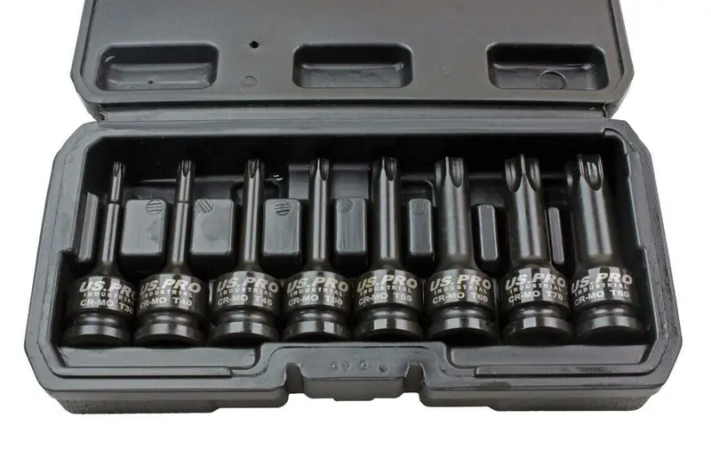 Us Pro Industrial 8Pc 1/2" Dr Long Impact Torx Bits Socket Set T30 - T80  3315 1