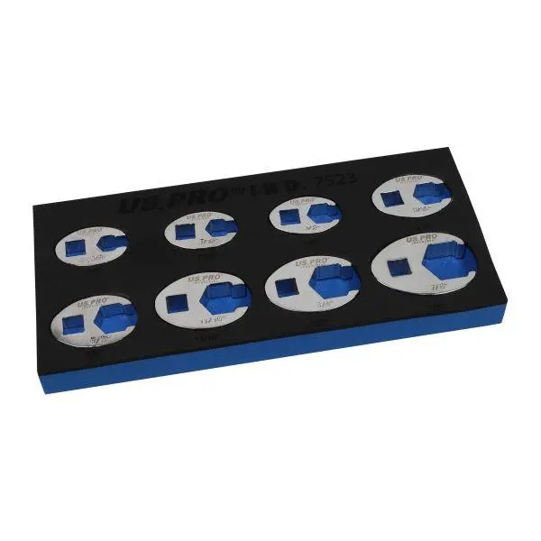 Us Pro Industrial 8Pc 3/8" Drive Af Crow Foot Wrench Set Eva Tray 7523 1