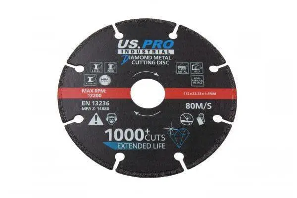 Us Pro Industrial Diamond Metal Cutting Discs 115 X 1.4 X 22Mm 9144 1