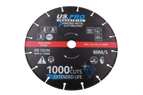 Us Pro Industrial Diamond Metal Cutting Discs 230 X 22 X 2.2 Mm 9145 1