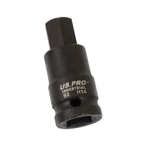Us Pro Industrial M14 X 55Mm 1/2" Dr Impact Hex Allen Bit Socket 3854 1