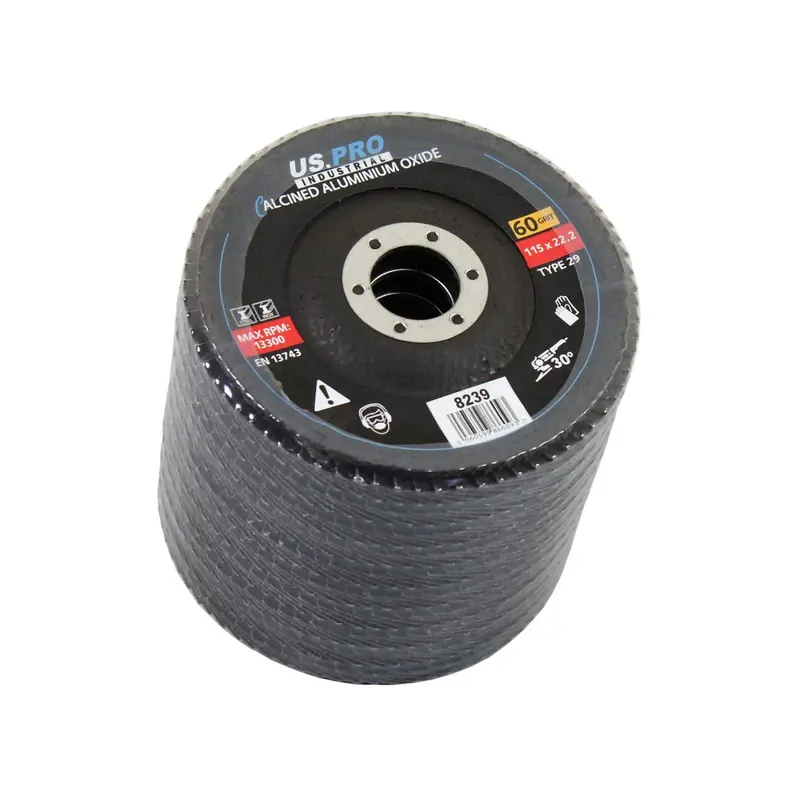Us Pro Industrial Pack 10 Flap Discs 115Mm 60 Grit Calcined 8239 2