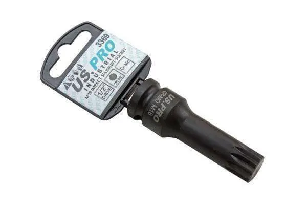 Us Pro Tools 1/2" Dr Impact Spline Bit Socket M18 X 78Mm (Vag) 3369 1