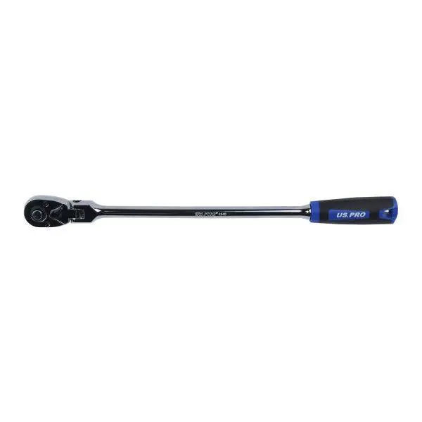 Us Pro Tools 1/4" Drive Extra Long 305Mm 72T Flexible Head Ratchet Tpr Grip 4240 1