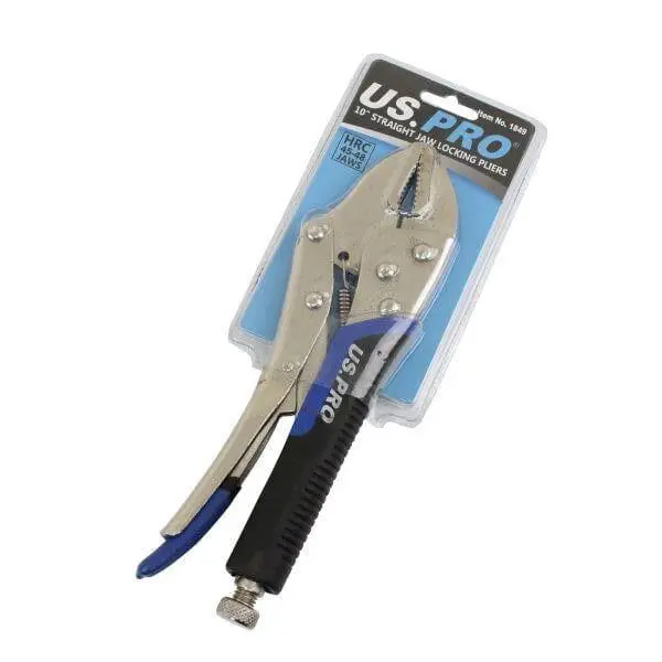 Us Pro Tools 10 Inch Straight Jaw Locking Pliers With Soft Grip Handles 2697 2