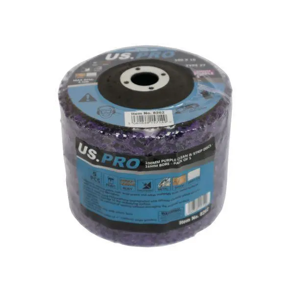 Us Pro Tools 100Mm Purple Clean & Strip Discs 16Mm Bore - Pack Of 5 8262 1