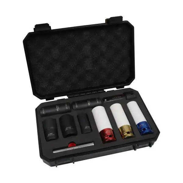 Us Pro Tools 10Pc 1/2" Dr Damaged Wheel Nut Remover Kit & Alloy Wheel Sockets 7573 1