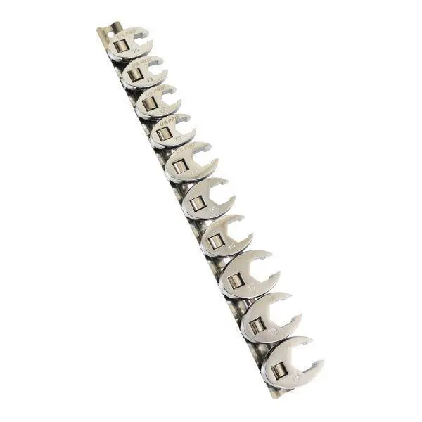Us Pro Tools 10Pc 3/8" Dr Metric Crowsfeet 10 - 19Mm Spanner Socket Wrench Crowfoot 3921 1