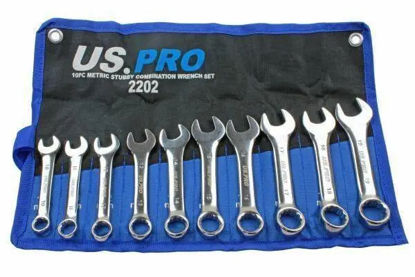 Us Pro Tools 10Pc Metric Stubby Combination Spanner Wrench Set 10 - 19Mm 2202 1
