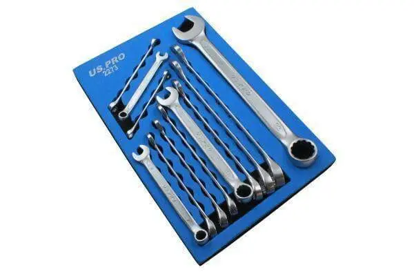 Us Pro Tools 12 Piece Metric Combination Spanners Set In A Foam Tray 6-22Mm 2273 1