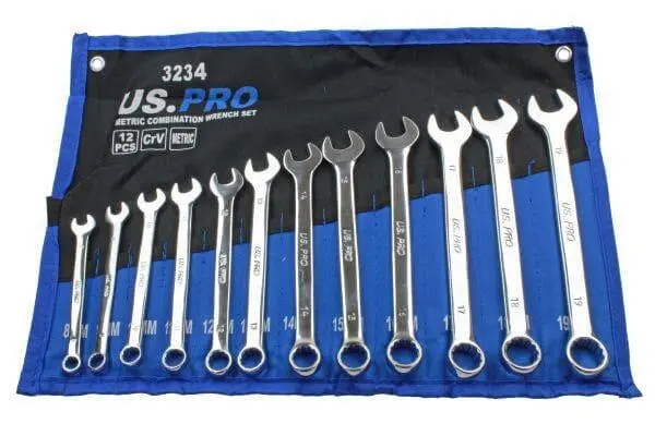 Us Pro Tools 12Pc Combination Spanner Set Metric 8 - 19Mm 3234 1