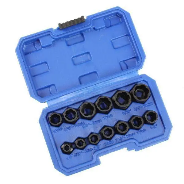 Us Pro Tools 13Pc 3/8" Dr Impact Stud Socket Damaged Bolt Nut Remover Extractor Set 5893 1