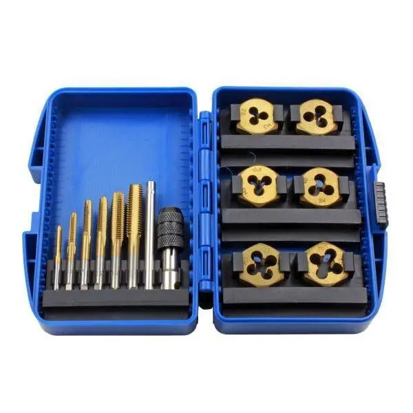 Us Pro Tools 13Pc Titanium Coated Metric Tap & Hex Die Set, T-Bar Wrench 2693 1
