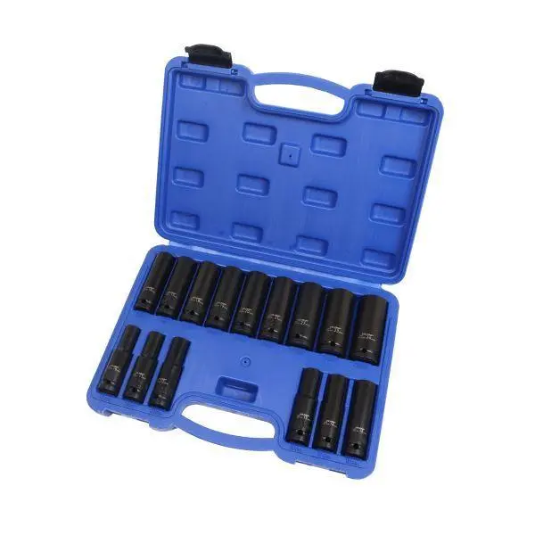 Us Pro Tools 15Pc 1/2" Dr 12 Pt European Deep Impact Socket Set 10Mm-24Mm 7535 1