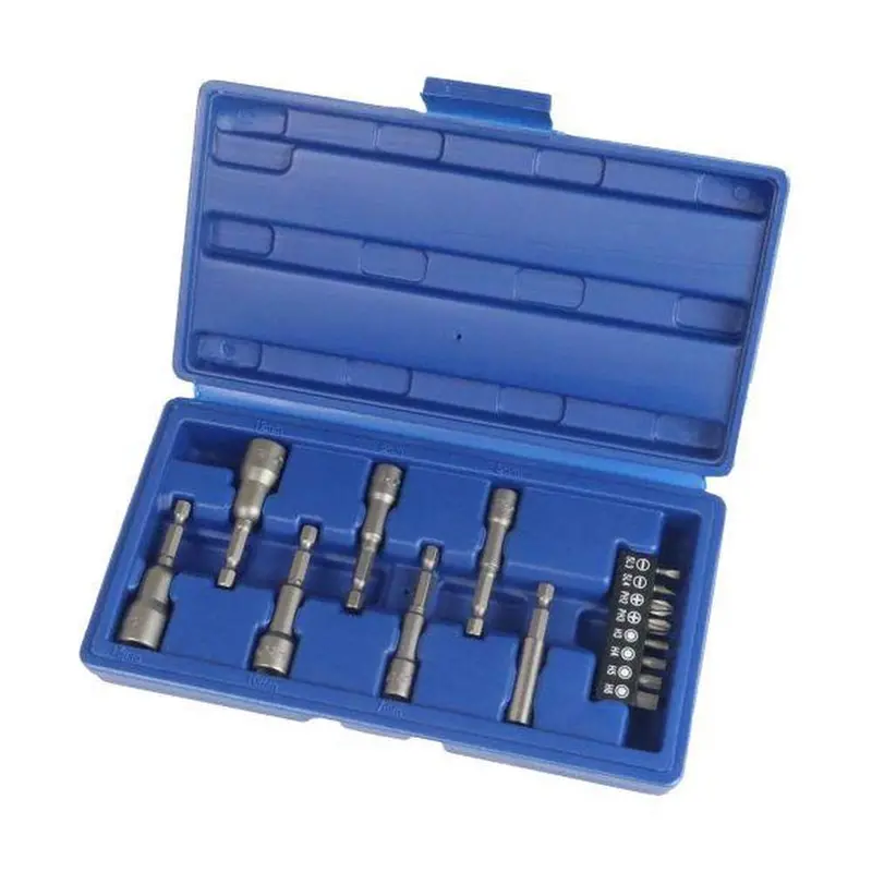 Us Pro Tools 15Pc 1/4" Hex Dr Magnetic Impact Nut Driver & Bit Set Metric 7169 1