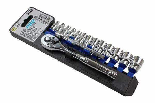 Us Pro Tools 15Pc 1/4''Dr Metric Socket Wrench Set 4 - 14Mm 3226 1