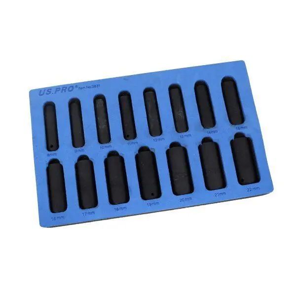 Us Pro Tools 15Pc 3/8" Dr 6Pt Deep Impact Socket Set Metric 8 - 22Mm 3831 1