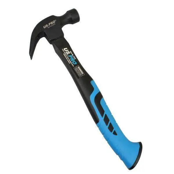 Us Pro Tools 16Oz Curved Claw Hammer With Fibreglass Handle 4518 1