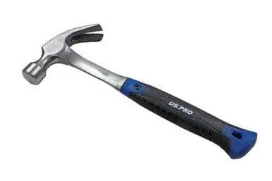 Us Pro Tools 16Oz Steel Curved Claw Hammer Hardened Steel Fibreglass Handle 3445 1