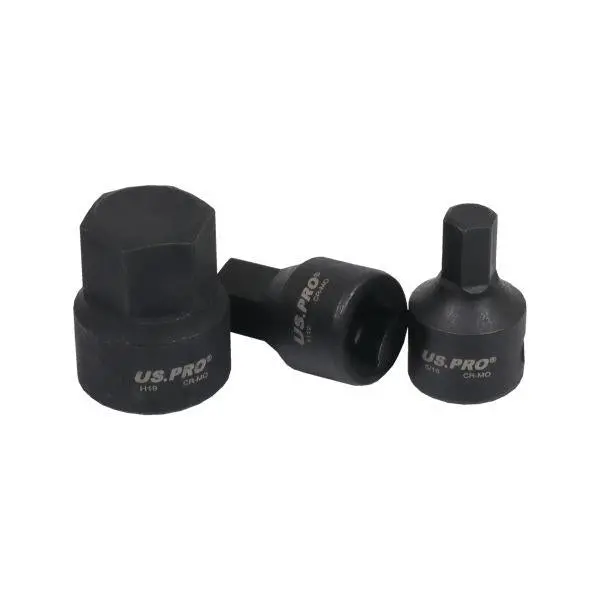 Us Pro Tools 16Pc 3/8" Dr Stubby Impact Sae/Metric Hex Bit Sockets 7560 2