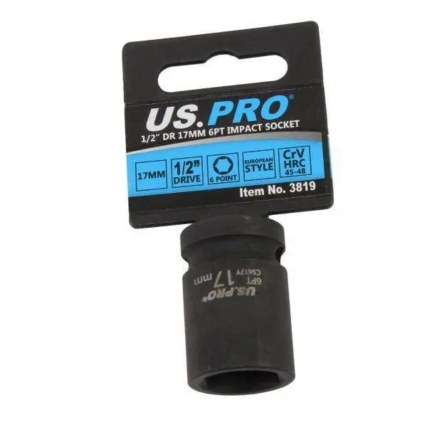 Us Pro Tools 17Mm Impact Socket 1/2" Drive 6 Point Single Hex 3819 2