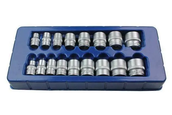 Us Pro Tools 17Pc 3/8 Dr Shallow Sockets Satin Finish 8 - 24Mm 3256 1