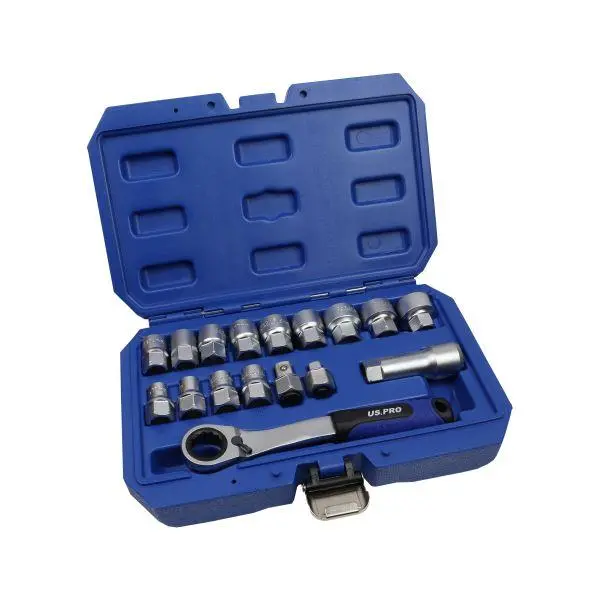 Us Pro Tools 17Pc Go Through Socket Set With 3/8" & 1/2" Drive Adaptors 7559 1