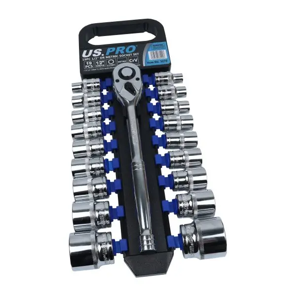 Us Pro Tools 19Pc 1/2" Dr Metric Socket Set, Sockets, Ratchet 8 To 32Mm 3270 1