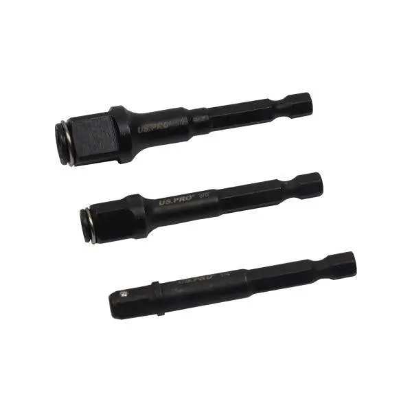 Us Pro Tools 2 In 1 Impact Bit And Socket Adaptor - 3Pc Set 7192 1