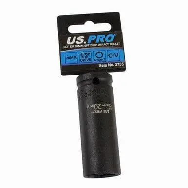 Us Pro Tools 20Mm 1/2" Dr 6 Point Deep Impact Socket 3755 1