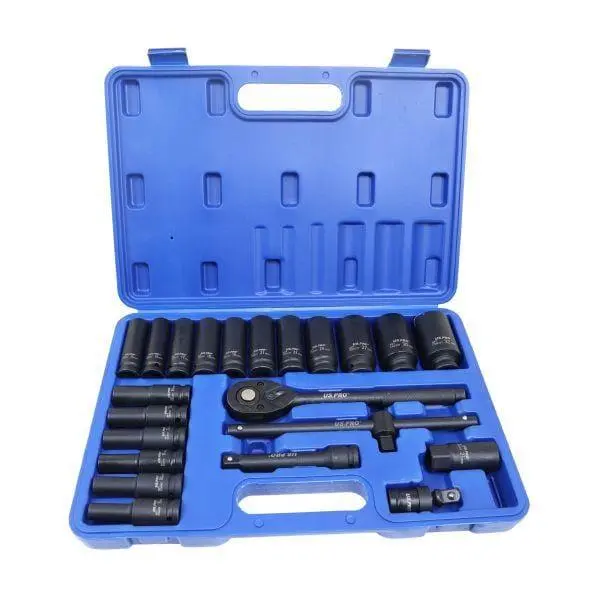 Us Pro Tools 22Pc 1/2" Dr Deep Impact Socket Set 8 - 32Mm 6 Point 3986 1