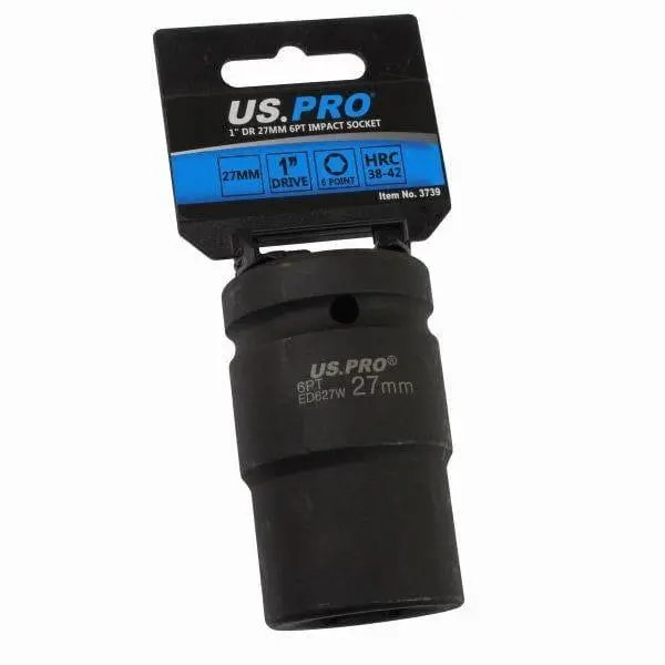 Us Pro Tools 27Mm 1" Dr 6 Point Impact Socket 3739 1